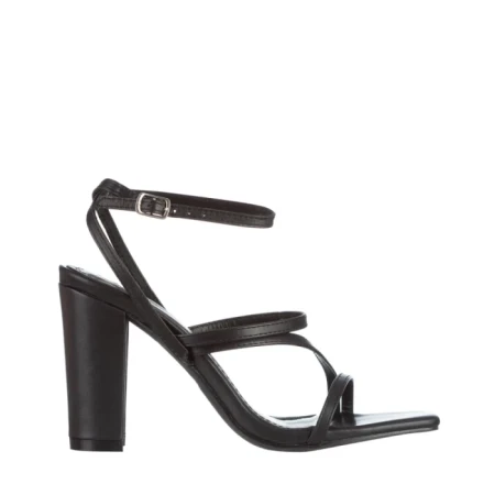 Sandale dama negre din piele ecologica Roksana