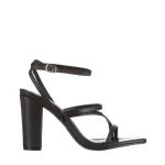 Sandale dama negre din piele ecologica Roksana