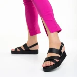 Sandale dama negre din piele ecologica Eirene