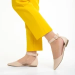 Pantofi dama bej din piele ecologica Lilias