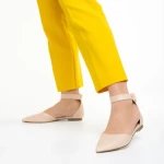 Pantofi dama bej din piele ecologica Lilias