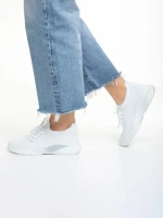 Pantofi sport dama albi din material textil Matrona
