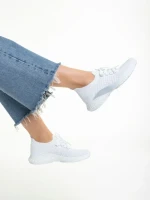 Pantofi sport dama albi din material textil Matrona