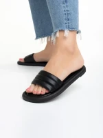 Papuci dama negri din piele ecologica Gerel