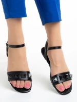 Sandale dama negre din piele ecologica Tirta