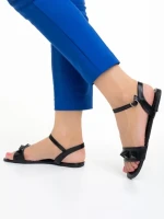 Sandale dama negre din piele ecologica Tirta