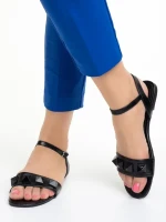 Sandale dama negre din piele ecologica Tirta