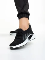 Pantofi sport dama negri din material textil Matrona