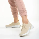 Pantofi sport dama bej din material textil Matrona