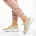 Pantofi sport dama bej din material textil Matrona