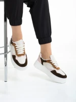 Pantofi sport dama bej cu roz din piele ecologica Jaylin