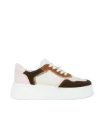 Pantofi sport dama bej cu roz din piele ecologica Jaylin