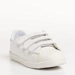 Pantofi sport copii albi cu verde din piele ecologica Barney