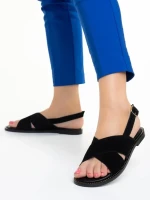 Sandale dama Girlhood negre din piele intoarsa Alvina