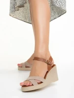 Sandale dama Girlhood bej din piele naturala Ainara