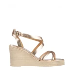 Sandale dama Girlhood aurii din piele naturala Basira