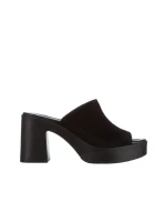 Papuci dama Girlhood negre din piele intoarsa Anisa