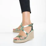 Sandale dama Girlhood verde din piele naturala Basira