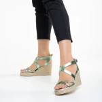 Sandale dama Girlhood verde din piele naturala Basira