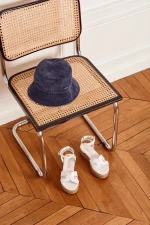 Sandale dama Girlhood albe din piele naturala Caderina