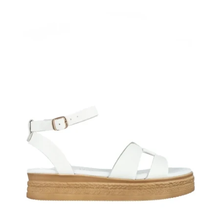 Sandale dama Girlhood albe din piele naturala Caderina