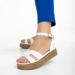 Sandale dama Girlhood albe din piele naturala Caderina