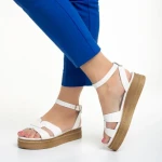 Sandale dama Girlhood albe din piele naturala Caderina