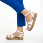 Sandale dama Girlhood albe din piele naturala Caderina