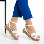 Sandale dama Girlhood albe din piele naturala Caderina