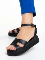 Sandale dama Girlhood negre din piele naturala Caderina