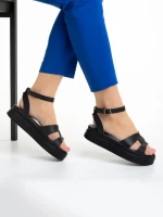 Sandale dama Girlhood negre din piele naturala Caderina