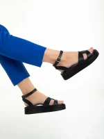 Sandale dama Girlhood negre din piele naturala Caderina