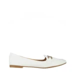 Mocasini dama albi din piele ecologica Aelia