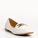 Mocasini dama albi din piele ecologica Aelia