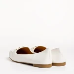 Mocasini dama albi din piele ecologica Aelia