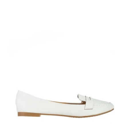 Mocasini dama albi din piele ecologica Adelais