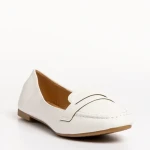 Mocasini dama albi din piele ecologica Adelais