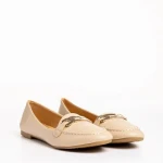 Mocasini dama bej din piele ecologica Aelia