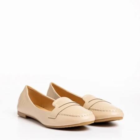 Mocasini dama bej din piele ecologica Adelais