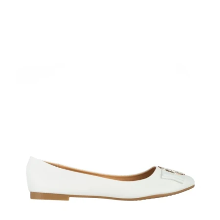 Balerini dama albi din piele ecologica Aelita