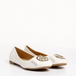 Balerini dama albi din piele ecologica Aelita