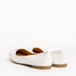 Balerini dama albi din piele ecologica Aelita