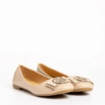 Balerini dama bej din piele ecologica Aelita