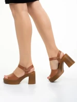 Sandale dama Girlhood camel din piele naturala Agni