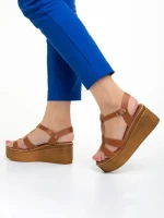 Sandale dama Girlhood camel din piele naturala Afroditi