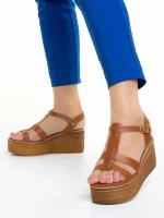 Sandale dama Girlhood camel din piele naturala Afroditi