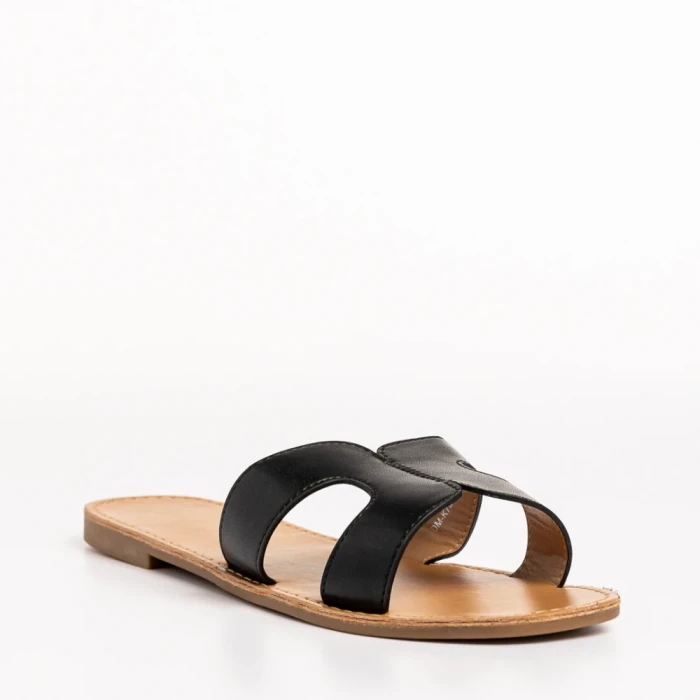 Papuci dama negri din piele ecologica Aveza