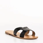 Papuci dama negri din piele ecologica Aveza