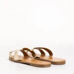 Papuci dama aurii din piele ecologica Aveza