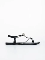 Sandale dama negre din piele ecologica Aleyna